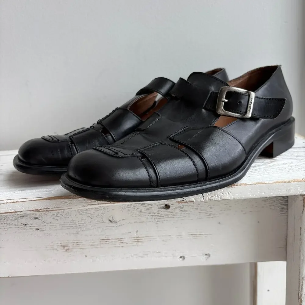 VTG Leather Fisherman Sandals Mens 9.5 Italy Quiet Luxury Coastal Mediterranean